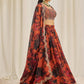 Stunning Orange Sequins Organza Party Wear Lehenga Choli With Dupatta