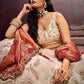 Precious Soft Beige Embroidered Silk Wedding Wear Lehenga Choli