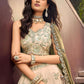 Precious Soft Beige Embroidered Silk Wedding Wear Lehenga Choli
