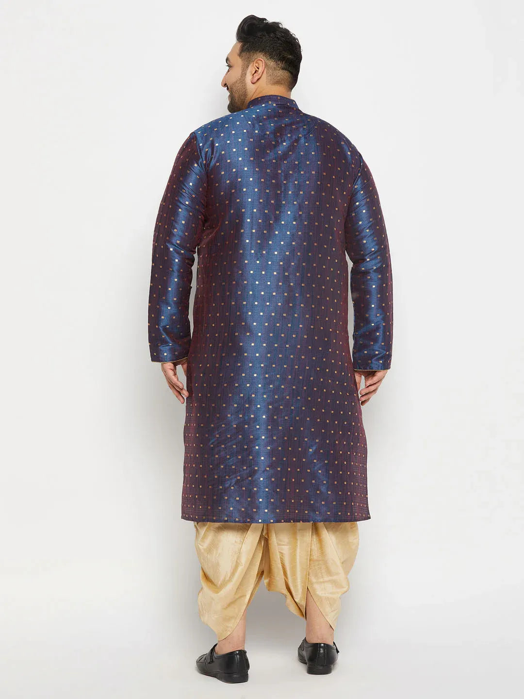 Men's Plus Size Zari Weaved Kurta Dhoti Set