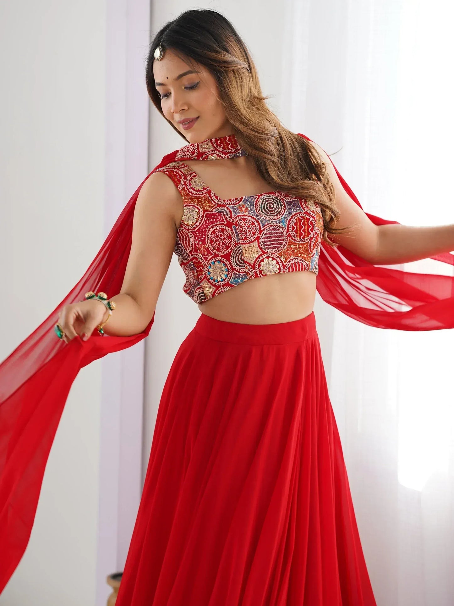 Georgette Party Wear Lehenga Choli With Dupatta