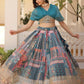 Digital Printed Silk Designer Crop Top Lehenga