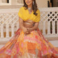 Digital Printed Silk Designer Crop Top Lehenga