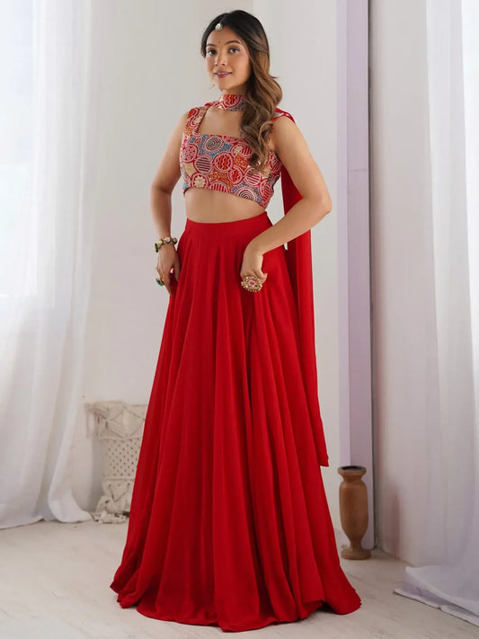 Georgette Party Wear Lehenga Choli With Dupatta
