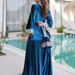 Teal blue and purple velvet mirror work sharara set for women, festive party wear, view 13