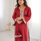 Stylish Mirror Laced Crepe Wedding Wear Kurti With Pant