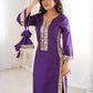 Stylish Mirror Laced Crepe Wedding Wear Kurti With Pant
