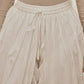 Womens White Cambric Cotton Dhoti Yoga Pants