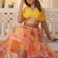 Digital Printed Silk Designer Crop Top Lehenga