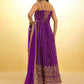 Stunning Purple Embroidered Georgette Designer Anarkali Suit