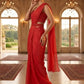 Red Sequin Embellished Party Wear Saree