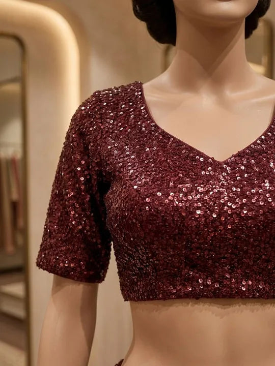 Sequinned Designer Saree with Sequinned Details