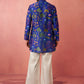 Floral Digital Print Band Collar Straight Kurta With Trousers