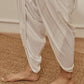 Womens White Cambric Cotton Dhoti Yoga Pants