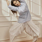 Womens White Cambric Cotton Dhoti Yoga Pants