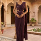 Alluring Purple Embellished Designer Saree