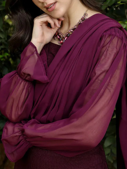 Poly Georgette Fusion Saree