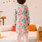 Boys Multi Ethnic Floral Print Cotton Straight Fit Kurta With Pyjama Set