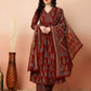 Oumad Floral Print Kurta, Palazzo & Dupatta Set