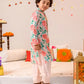 Boys Multi Ethnic Floral Print Cotton Straight Fit Kurta With Pyjama Set