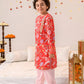 Boys Floral Printed Regular Pure Cotton Kurta With Pyjamas