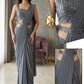 Grey Embellished Designer Saree