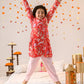Boys Floral Printed Regular Pure Cotton Kurta With Pyjamas