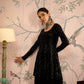 Women Black Sequins Peplum Top With Flared Pants