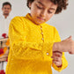 Boys Ethnic Motifs Embroidered Regular Thread Work Kurta With Pyjamas