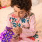 Boys Ethnic Pink Floral Printed Cotton Straight Fit Kurta Pyjama Set With Jacket