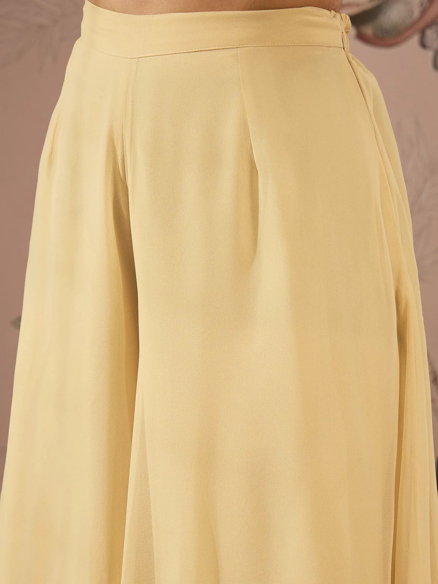 Women Gold Sequins Peplum Top With Flared Pants