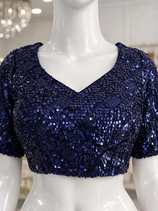 Sequinned Designer Saree with Sequinned Details