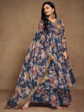 Floral Printed Chiffon Function Wear Palazzo Suit