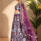 Wine/Olive Green Net Multi-Sequins Engagement Wear Lehenga Choli