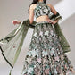 Wine/Olive Green Net Multi-Sequins Engagement Wear Lehenga Choli