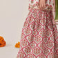 Girls White Ethnic Booti Pattern Cotton A-Line Kurta & Sharara With Dupatta Set
