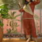 Women Cotton Embroidered Straight Kurta And Farshi Salwar With Dupatta Set