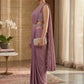 Lavender Pure Crepe Designer Saree