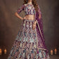 Wine/Olive Green Net Multi-Sequins Engagement Wear Lehenga Choli