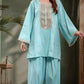 Women Ethnic Motifs Embroidered Regular Mirror Work Pure Cotton Kurta with Patiala