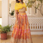 Digital Printed Silk Designer Crop Top Lehenga