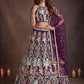 Wine/Olive Green Net Multi-Sequins Engagement Wear Lehenga Choli