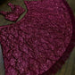 Remarkable Purple Sequins Velvet Party Wear Ruffle Lehenga Choli