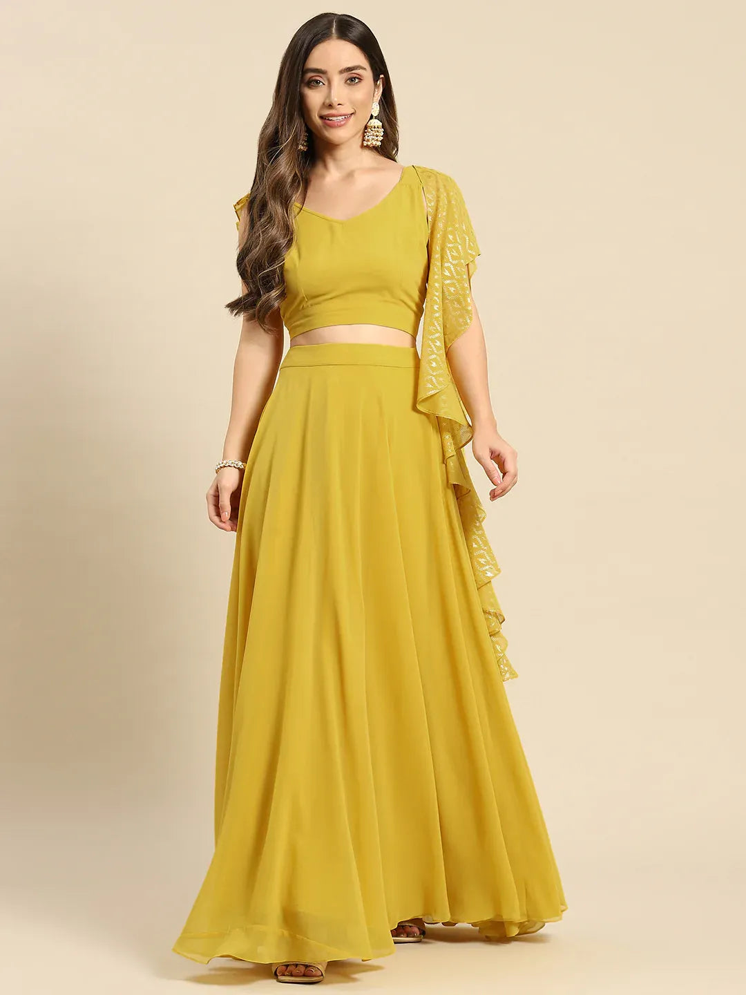 Flared skirt with crop top in Pastel Colors