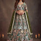 Wine/Olive Green Net Multi-Sequins Engagement Wear Lehenga Choli