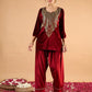 Women Ethnic Motifs Embroidered Above Knee Regular Kurta with Patiala