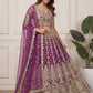 Zari Work Net Bridesmaid Lehenga Choli With Dupatta - Pista Green, Purple, Teal Green
