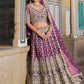 Zari Work Net Bridesmaid Lehenga Choli With Dupatta - Pista Green, Purple, Teal Green