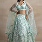 Attractive Blue Sequins Net Designer Lehenga Choli With Dupatta