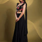 Dazzling Black Sequins Work Georgette Reception Wear Lehenga Choli
